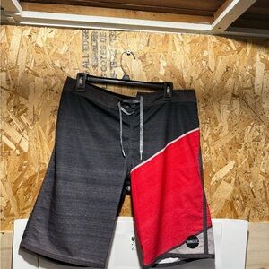 O'Neill Red and Black Board Shorts Modern Design
